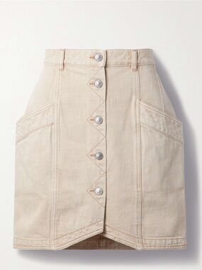 TODAY ONLY SALE Denim Mini Skirt — Natural Beige Sz large